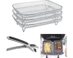 3 Stuks Airfryer Accessoires van Roestvrij Staal voor Gezond Koken