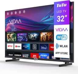 TuTu Vidaa TV - LED HD - 32 inch/82 cm - Frameless Design - Tripple Tuner DVB-T/T2/S/S2/C - HDMI x3, USB x2, CI+ - Streaming apps - In Eindhoven geassembleerd - TUV32HQ1B — thumbnail 4