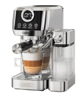 HiBREW H13A Halfautomatische 3-in-1 Koffiemachine – 20 Bar Extractiedruk – PID Temperatuurcontrole – Dubbel Boilersysteem – 1,3L Afneembaar Waterreservoir – Melkopschuimer – Zilver/Grijs — thumbnail 5