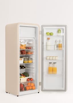 CREATE - Koelkast in retrostijl - Zand - Handvat Goud - FRIDGE RETRO 281L — thumbnail 3
