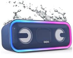 Krachtige Bluetooth-luidspreker met lichteffecten en extra bas, 15 uur batterijduur, draadloze stereo-koppeling