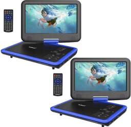 ieGeek IK-902 11" Portable dvd speler met 9" groot HD-draaischerm, 6 uur oplaadbare batterij, ondersteuning voor USB/SD-kaart/Sync TV en meerdere schijfformaten, geen regiobeperking, luidspreker met hoog volume, blauw - 2 stuks — thumbnail 1