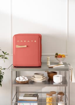 CREATE - Koelkast in retrostijl - Terracotta - Handvat Goud - FRIDGE RETRO 48L — thumbnail 4