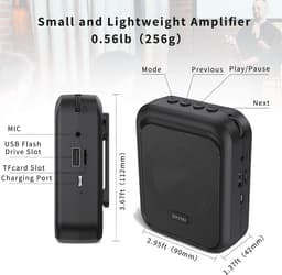Draagbare Mini Stemversterker met Bluetooth en Bedrade Microfoon - 10W PA-systeem voor Leraren, Zang en Coaching — thumbnail 2