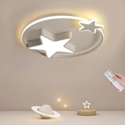 Dimbare Led-plafondlamp voor Kinderkamer met Afstandsbediening en Sterren Motief - 40 cm — thumbnail 2
