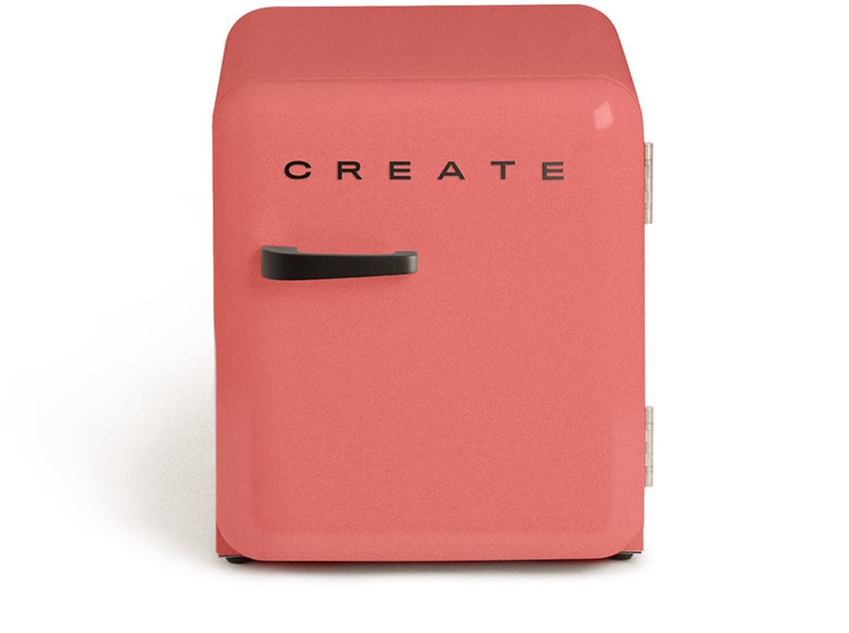 CREATE - Koelkast in retrostijl - Terracotta - Handvat Zwart - FRIDGE RETRO 48L — afbeelding 1