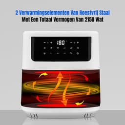 MMP® Dubbele Airfryer - Heteluchtfriteuse - Duo Airfryer - 6,8 L - 40x33x33cm - Wit — thumbnail 4