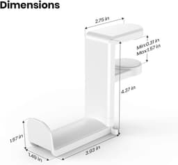 Koptelefoon Houder voor onder Bureau - Koptelefoon Standaard - Verstelbare Headset Stand - Headset Hanger - Headset Standaard - Koptelefoon Haak - Hoofdtelefoon Hanger — thumbnail 5