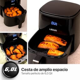 Airfryer 6L – 1700W Luchtfriteuse met Touchpaneel – Instelbare Temperatuur 80-200°C – Energiezuinig tot 70% – Zwart — thumbnail 3