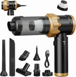 Handheld Vacuum Cleaner, 22000Pa Handheld Vacuum Cleaner Battery, Car Vacuum Cleaner with Brushless Motor, Car Wireless Vacuum Cleaner for Office, Home, Black — thumbnail 1