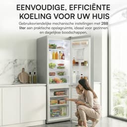 Heinner HC-V288SWDE++ Koel-vriescombinatie met Waterdispenser 288 L – Low Frost – Super Freezing – Mechanische Bediening – Omkeerbare Deur – Zilver – 5 Jaar Garantie — thumbnail 6