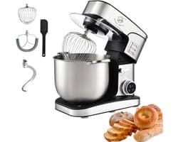 Krachtige 3-in-1 Keukenmachine 2000W met RVS Kom 12 Liter, Vleesmolen en Blender op Touchscreen