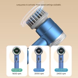 Blauwe multifunctionele elektrische keukenborstelreiniger met snoerloze elektrische reinigingsborstel. — thumbnail 3