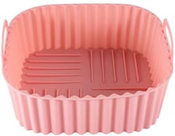 Roze driedelige set, vierkante airfryer siliconen bakplaatset, hotdog- en spekgrillrek, hittebestendige cake- en geleivormen — thumbnail 2