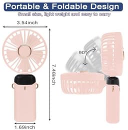 Draagbare USB Oplaadbare Handventilator met 5 Snelheden en LED-Display — thumbnail 3