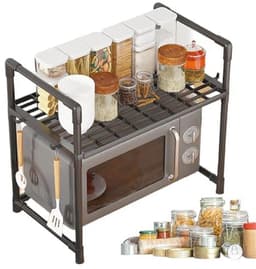 Magnetron Standaard voor Keuken - Metalen Plank met Haken en Geen Boreisen — thumbnail 5