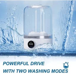 Draadloze draagbare wasmachine Geschikt voor lingerie, mini-wasmachine Geschikt voor sokken van 1 liter met centrifugeer- en droogtrommel — thumbnail 2