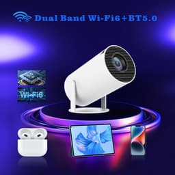 Slimme projector - beamer - Thuis - Draagbaar - 4K Ultra HD - Woonkamerprojector - Draadloze schermspiegeling — thumbnail 5