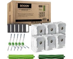 SQOON® Serviceset geschikt voor iRobot i7+ en s9+ - Gelijk aan model: 1809492, 4626194 - Vervangset met borstels, filters en stofzuigerzakken voor optimale reiniging