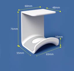 Headset Houder - 2 stuks - Headset Standaard - Gaming Headset Stand - Universele Koptelefoon Haak - Hoofdtelefoon Haak Muurbeugel - Voor bureaus en computertafels - 7.6*6.5*5.5cm - Wit — thumbnail 5