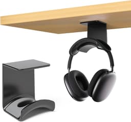 Headset Houder - 2 stuks - Headset Standaard - Gaming Headset Stand - Universele Koptelefoon Haak - Hoofdtelefoon Haak Muurbeugel - Voor bureaus en computertafels - 7.6*6.5*5.5cm - Wit — thumbnail 4