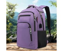 MODFU Laptop Rugzak Oxford Stof – USB Oplaadpoort – 15,6 Inch – Waterafstotend – Zwart Grijs Blauw