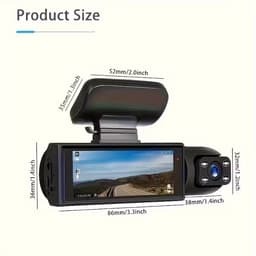 Dual‑Lens Dash Cam – Full HD 1080 p Voor & Achter, Nachtzicht & G‑Sensor – Inclusief 32 GB Geheugenkaart — thumbnail 4