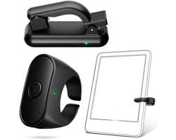 Afstandsbediening voor het omslaan van pagina's van e-readers - kan ook worden gebruikt als afstandsbediening voor een camera - batterijduur tot 28 uur - paginaomslaan voor elektronische apparaten - zwart