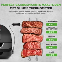 NutriChef Grill – 7 in 1 Slimme Grill & Airfryer - Smokeless Grill Kookfuncties, 6L - Slimme Thermometer - Afneembare Antiaanbak Grilplaten — thumbnail 4