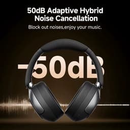 Molain Koptelefoon - Draadloos - Noise cancelling - Bluetooth - 55 uur afspeeltijd - 3 Mics - Fast charge - 360° Spatial Sound - Zwart — thumbnail 5