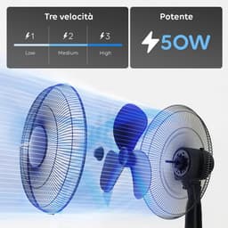 Stille Staande Ventilator met Afstandsbediening - Verstelbare Hoogte, Timer en Oscillatie — thumbnail 4