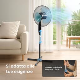 Stille Staande Ventilator met Afstandsbediening - Verstelbare Hoogte, Timer en Oscillatie — thumbnail 5