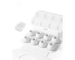 4 Paar Vervangende Oordopjes Tips Geschikt voor AirPods Pro Gen 1 & 2 - Siliconen Oordopjes - Antislip Siliconen Oordopjes - met Ruisonderdrukkingsga - Draagbare Opbergdoos - XS/S/M/L - Wit