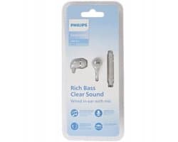 Philips Oordopjes - Rijke Bas Helder Geluid Bedraad In-ear Met Microfoon - Lichtgrijs