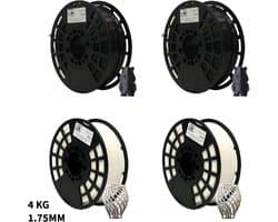PLA+ Black & White Voordeelpakket 3D Printer Filament 1.75 mm - Hoge Kwaliteit en Duurzaam - Compatibel met Creality, Bambu Lab, Esun en Meer - Perfect voor Prototypes, Modellen en Accessoires - Professioneel en Thuisgebruik