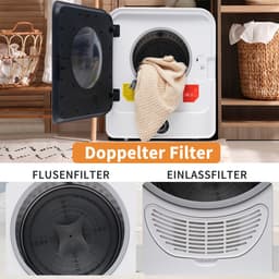 Re-purelife® Compacte Wasdroger met Afvoer voor Kleine Ruimtes - 3 kg Capaciteit (uitbreidbaar tot 4,5 kg) - 5 Programma's - Energieklasse G - Geschikt voor Opbouw of Opstelling - Stille Werking - 49.5*43.5x59.5 cm - Wit — thumbnail 11