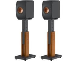 White-Label® Luidspreker Standaard - Speaker Vloerstandaard - Extra Stevig - Zwart met bruin