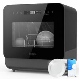 Skoov Mini Vaatwasser met waterreservoir PRO - 3 couverts - 6 wasprogramma's - Kleine smalle vrijstaande afwasmachine - Camping - Zwart — thumbnail 1