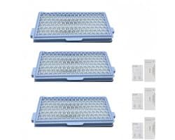 Vervangende HEPA-filters voor Miele Guard GN Hycean3D stofzuigers S8340/C2/C3/S6 S1/L1 Compact C1/Complete C2 - Inclusief 3 HEPA-filters 3 Airclean-uitlaatfilters en 3 motorafdekkingen Verpakking van 9