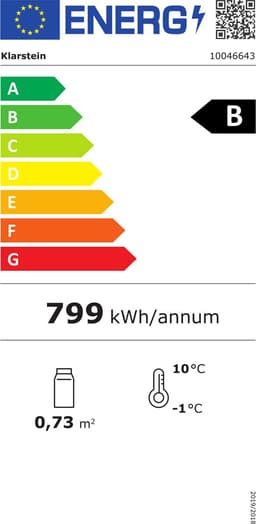 Klarstein Koelkast GrandCooler 306L Drankkoelkast - Dubbel Glasdeur, LED-Verlichting, mechanische Thermostaat, 0 °C tot 10 °C, 4 Wielen, Energieklasse B - Verstelbare Schappen - Zwart - Op Wieltjes - Wit - Mini Fridge — thumbnail 2
