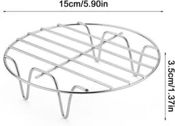 Ronde Grill voor Heteluchtfriteuse - 17,5 x 17,5 x 2,5 cm - Roestvrijstalen Accessoires — thumbnail 6