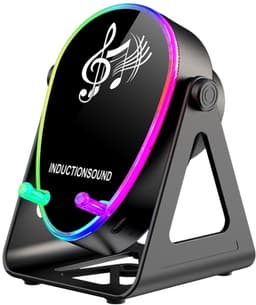 Fivesquare Wireless Mini RGB Speaker – 5W Sensor Induction Audio, 15W Wireless Charging & 180° Telefoonstandaard Zwart — thumbnail 1