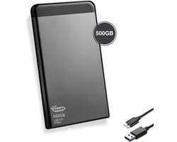 MrGoods Externe Harde Schijf 500GB – USB 3.0 – 2.5 inch HDD – Metaal/Kunststof Behuizing – Zwart