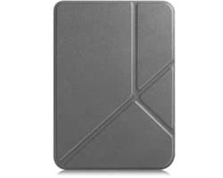 Scoby Hoesje Geschikt voor Kobo Clara BW - Luxe Bescherm Case - Trifold - Book Cover - Tablet Cover - Grijs