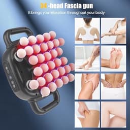 Professioneel massagepistool met 34 koppen, 2000 mAh accu, 9 massagemodi en 20 snelheden voor diepe ontspanning — thumbnail 4
