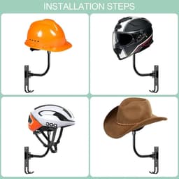 Motorhelm Houder Wandmontage - 3-in-1 Motorfiets Helmophangbeugel met 180° Rotatie — thumbnail 4