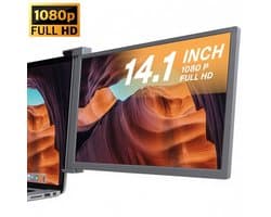 HoriVue Portable Monitor Plus 14.1'' - Full HD IPS - Draagbaar Scherm - Extra Scherm Laptop - Draagbare Monitor voor Laptop - Laptop Scherm Uitbreider - Incl. beschermhoes