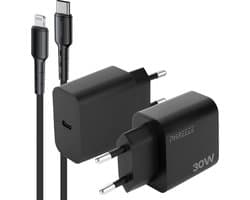 30w usb C adapter geschikt voor iPhone en iPad met Lightning kabel - Snellader - 1 meter