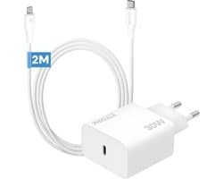 30W usb C adapter set geschikt voor iPhone en iPad met Lightning naar usb C kabel 2 meter