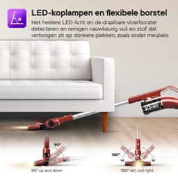 TurboTronic VS180 Cyclonic - 2-in-1 draadloze Steelstofzuiger met kruimeldief – hoge zuigkracht - 2 snelheden - 2200 mAH accu - 180W - extra accessoires - Zwart — thumbnail 3